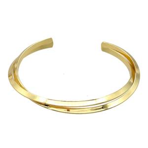 copper bangle, adjustable, gold plated, approx 6mm, 60mm dia [FR10199]