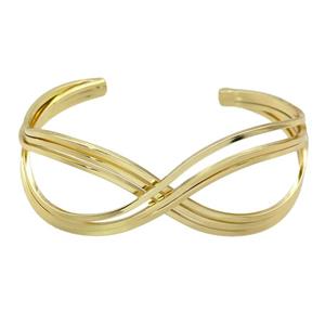copper bangle, adjustable, gold plated, approx 8-25mm, 60mm dia [FR10204]