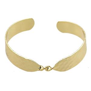 copper bangle, adjustable, gold plated, approx 12mm, 60mm dia [FR10205]