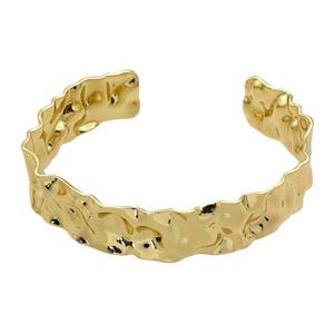 copper bangle, adjustable, gold plated, approx 15mm, 60mm dia [FR10206]