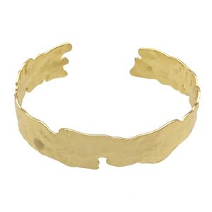 copper bangle, adjustable, gold plated, approx 14mm, 60mm dia [FR10207]