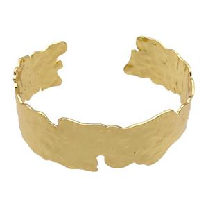 copper bangle, adjustable, gold plated, approx 18mm, 60mm dia [FR10208]