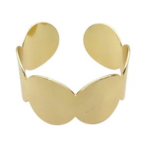 copper bangle, adjustable, gold plated, approx 30mm, 60mm dia [FR10209]