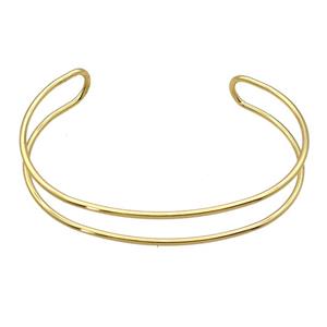 copper bangle, adjustable, gold plated, approx 11mm, 60mm dia [FR10210]