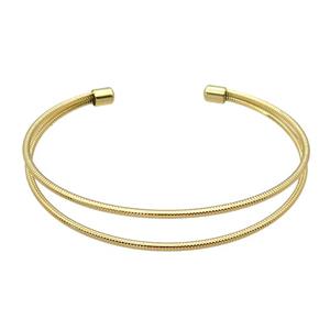 copper bangle, adjustable, gold plated, approx 4-9mm, 55mm dia [FR10211]