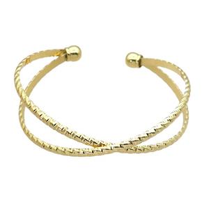 copper bangle, adjustable, gold plated, approx 6-16mm, 55mm dia [FR10212]