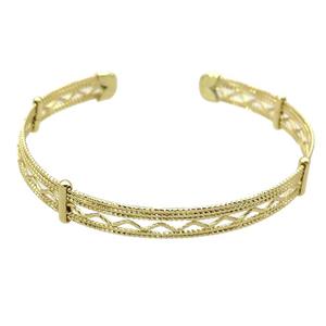 copper bangle, adjustable, gold plated, approx 7mm, 60mm dia [FR10213]