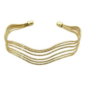 copper bangle, adjustable, gold plated, approx 5-17mm, 60mm dia [FR10214]