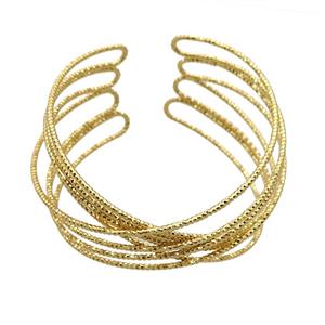 copper bangle, adjustable, gold plated, approx 35mm, 60mm dia [FR10216]