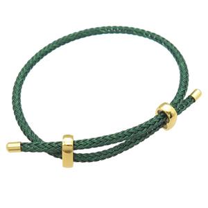 darkgreen Tiger Tail Steel Bracelet, adjustable, approx 3mm thickness [FR10224]