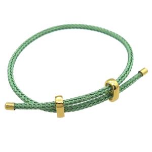 green Tiger Tail Steel Bracelet, adjustable, approx 3mm thickness [FR10226]