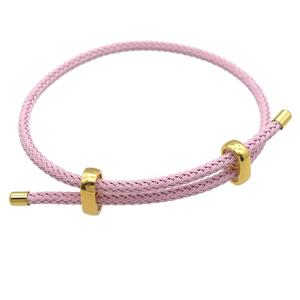 lt.pink Tiger Tail Steel Bracelet, adjustable, approx 3mm thickness [FR10235]