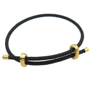 black Tiger Tail Steel Bracelet, adjustable, approx 3mm thickness [FR10241]