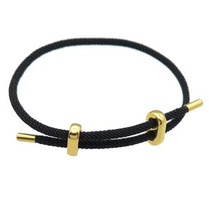 black nylon wire Bracelet, adjustable, approx 3mm thickness [FR10242]