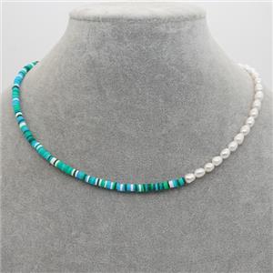 Pearl Necklace with polymer clay, approx 4mm, 40-45cm length [FR10250]