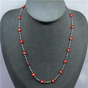 handmade Necklace with miyuki glass, braid flower, approx 2mm, 40-45cm length [FR10259]