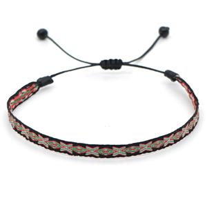 nepal style Handmade braid Bracelet, adjustable, approx 4-6mm, 16-24cm length [FR10279]