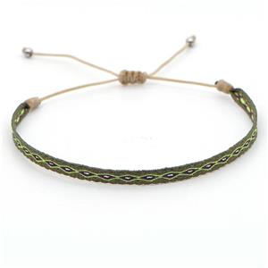 nepal style Handmade braid Bracelet, adjustable, approx 4-6mm, 16-24cm length [FR10298]