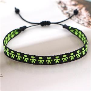 nepal style Handmade braid Bracelet, adjustable, approx 8mm, 16-24cm length [FR10300]