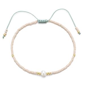 handmade miyuki glass Bracelet with Pearl, adjustable, approx 2mm, 16-24cm length [FR10306]