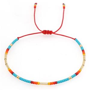 handmade miyuki seed glass Bracelet, adjustable, approx 2mm, 16-24cm length [FR10314]