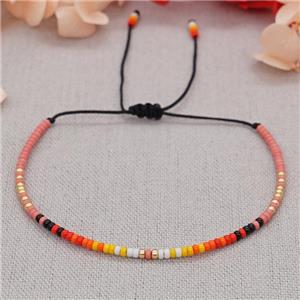 handmade miyuki glass Bracelet, adjustable, approx 2mm, 16-24cm length [FR10316]