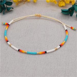 handmade miyuki glass Bracelet, adjustable, approx 2mm, 16-24cm length [FR10317]