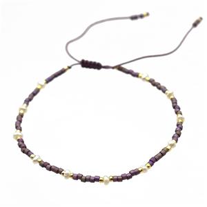 handmade miyuki glass Bracelet with Pearl, adjustable, approx 3mm, 16-24cm length [FR10344]