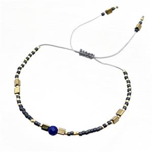 handmade miyuki glass Bracelet with gemstone, adjustable, approx 4mm, 16-24cm length [FR10378]