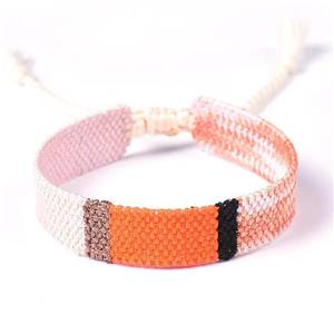 Handmade braid Bracelet, adjustable, approx 12mm, 14-22cm length [FR10435]