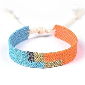 Handmade braid Bracelet, adjustable, approx 12mm, 14-22cm length [FR10438]