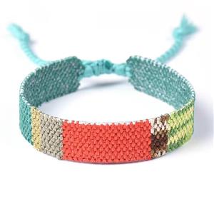 Handmade braid Bracelet, adjustable, approx 12mm, 14-22cm length [FR10440]