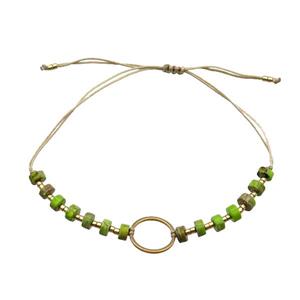 Imperial Jasper Bracelet Heishi Olive Adjustable, approx 12mm, 4mm, 16-24cm length [FR10474]