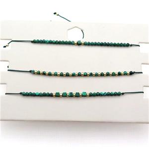 Synthetic Green Malachite Bracelet Adjustable, approx 1.8-2.5mm, 16-23cm length [FR10529]