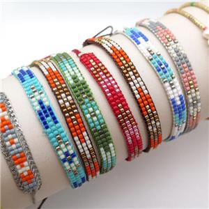 Seed Glass Bracelet Adjustable Mixed, approx 6mm, 16-30mm [FR10531]