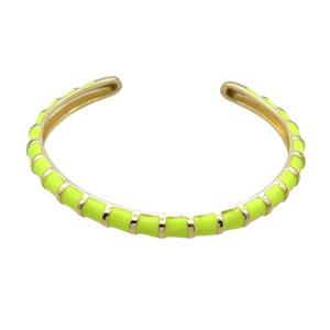 Copper Bangle With Yellow Enamel Gold Plated, approx 55-65mm [FR10565]