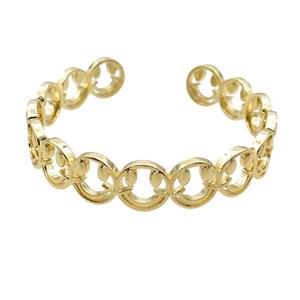 Copper Bangle Flower Gold Plated, approx 12mm, 55mm dia [FR10577]