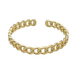 Copper Bangle Gold Plated, approx 7mm, 50mm dia [FR10579]