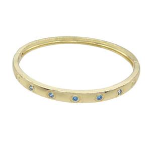 Copper Bangle Pave Zircon Gold Plated, approx 5mm, 52-55mm [FR10583]