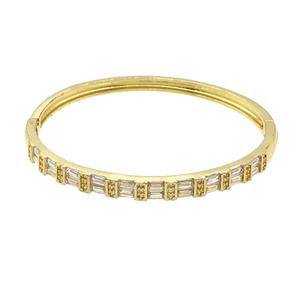 Copper Bangle Pave Zircon Gold Plated, approx 5mm, 52-56mm [FR10602]