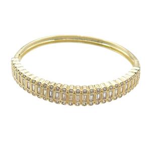 Copper Bangle Pave Zircon Gold Plated, approx 10mm, 55-60mm [FR10611]