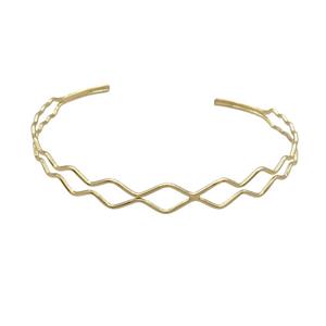 Copper Bangle Gold Plated, approx 7mm, 50-55mm [FR10634]