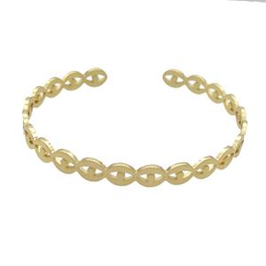 Copper Bangle Gold Plated, approx 6mm, 50-55mm [FR10636]