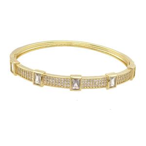 Copper Bangle Pave Zircon Gold Plated, approx 8mm, 50-65mm [FR10738]