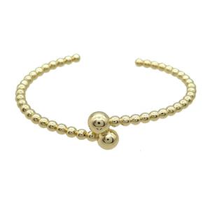 Copper Bangle Ball Gold Plated, approx 8mm, 4mm, 50-60mm [FR10790]