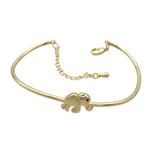Copper Bangle Elephant Gold Plated, approx 9-13mm, 50mm, 50-60mm [FR10792]