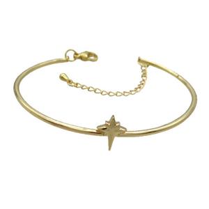 Copper Bangle Northstar Gold Plated, approx 9-11mm, 50mm, 50-60mm [FR10794]