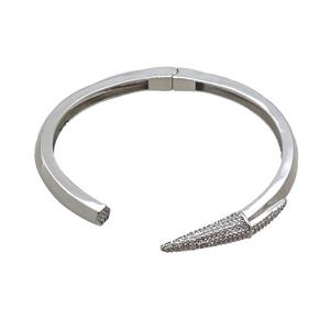 Copper Bangle Pave Zircon Platinum Plated, approx 7mm, 50-60mm [FR10808]