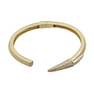 Copper Bangle Pave Zircon Gold Plated, approx 7mm, 50-60mm [FR10809]