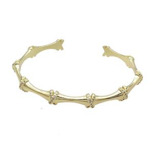 Copper Bangle Pave Zircon Gold Plated, approx 8mm, 50-60mm [FR10828]